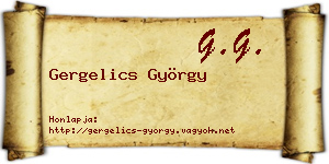 Gergelics György névjegykártya
